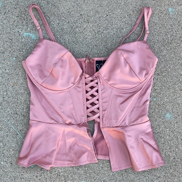 Windsor blush Corset bustier crop top Sz XS preloved date night lounge festival - Picture 4 of 4